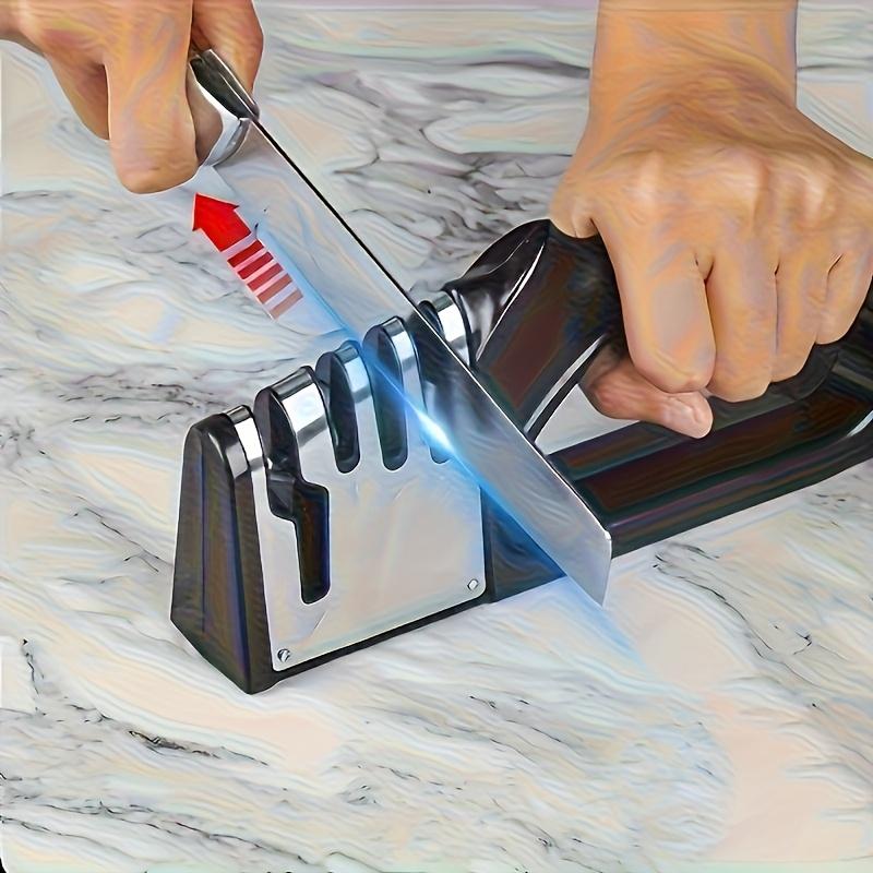 Multifunctional 3-Stage Knife Sharpener, Tungsten Steel & Ceramic,No Electricity Needed, Easy Hang Kitchen Tool,Mothers Day Gift