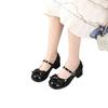 Cute Sweet Bow Mary Jane Women's Shoes Medium Thick Heel Lolita Japanese Soft Girl Small Leather Shoes with Skirt Single Shoes
