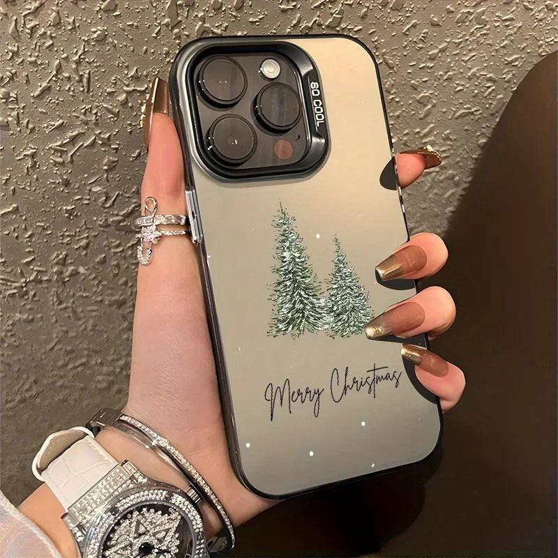 Merry Christmas Tree Snow Deer Fashion For iPhone 16 15 14 13 12 11 Pro XR XS Max 7 8 Plus Anti-Drop Phone Shockproof Y2k Cover