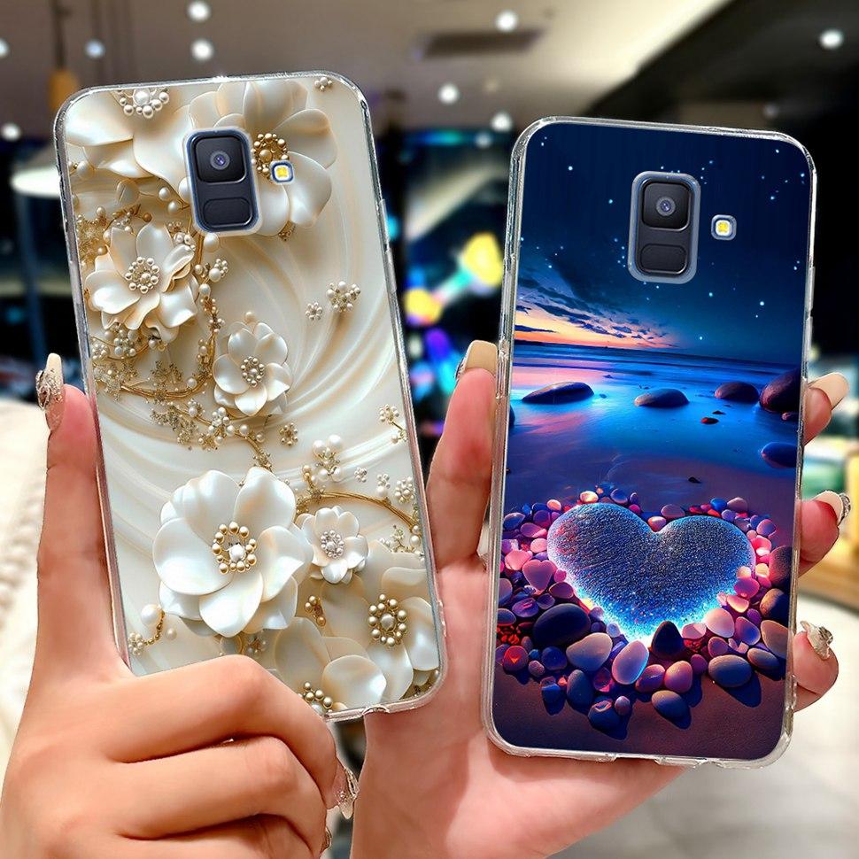 For Samsung Galaxy A6 2018 Case Luxury Painted Cover Soft Silicone Phone Case For Samsung A 6 A6 GalaxyA6 2018 Back Cover Coque