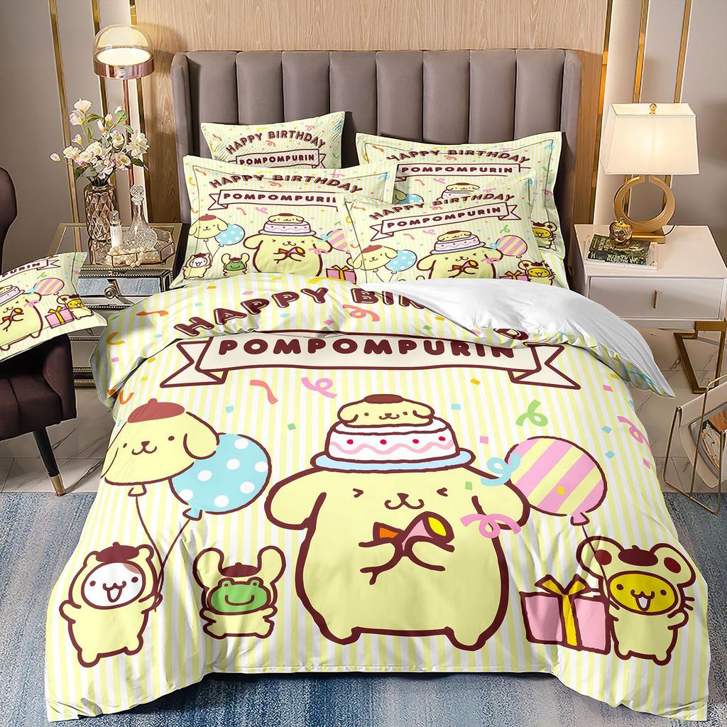 3D Digital Printing Cartoon Animation Children'S Bedding Pudding Dog Three-Piece Set