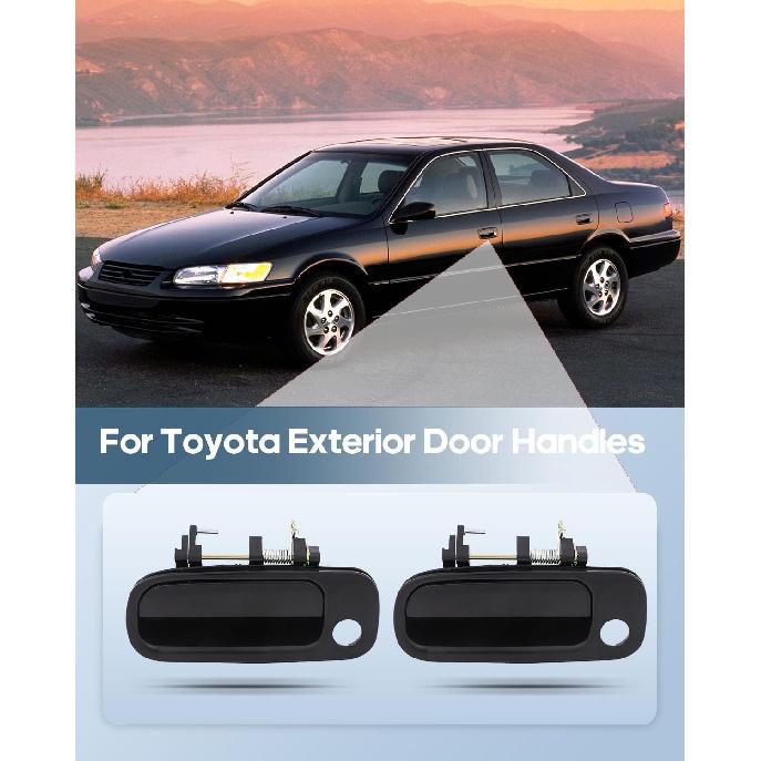 ECCPP Exterior Door Handles 1992-1996 for Toyota for Camry Outer Replacement Front Driver Left Door Handles 2pcs Black 6922033020, 77619