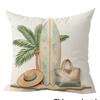 Beach  Tropical Patterned Doublesided Printed pillow cover Short plush Suitable living room bedrooms sofas throw cushion cover