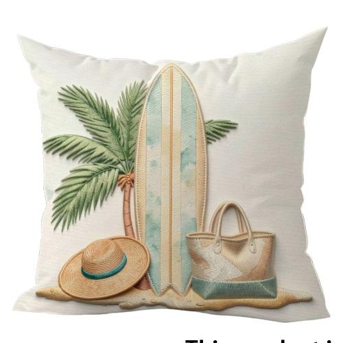 Beach Tropical Patterned Doublesided Printed pillow cover Short plush Suitable living room bedrooms sofas throw cushion cover