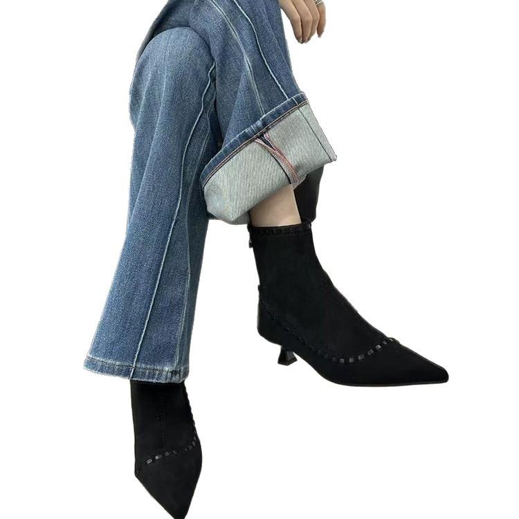 Light luxury niche retro autumn and winter new women's shoes high gloss matte leather fashion boots large size