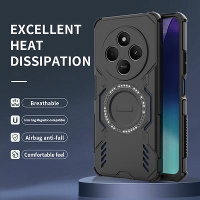 Bruņu Aizsargājošs Siltuma Izkliedēšanas Telefona Vāciņš Xiaomi Redmi 14C A4 Note 14 Pro Plus Vāciņš Magnētiska Triecienizturīga Korpusa Fundas