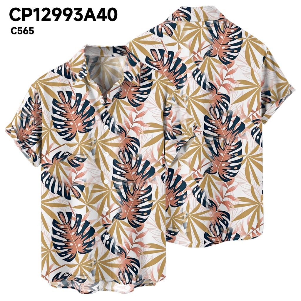 Summer Hawaiian Style Multi-color Printed Cardigan Men's Short Sleeved Shirts