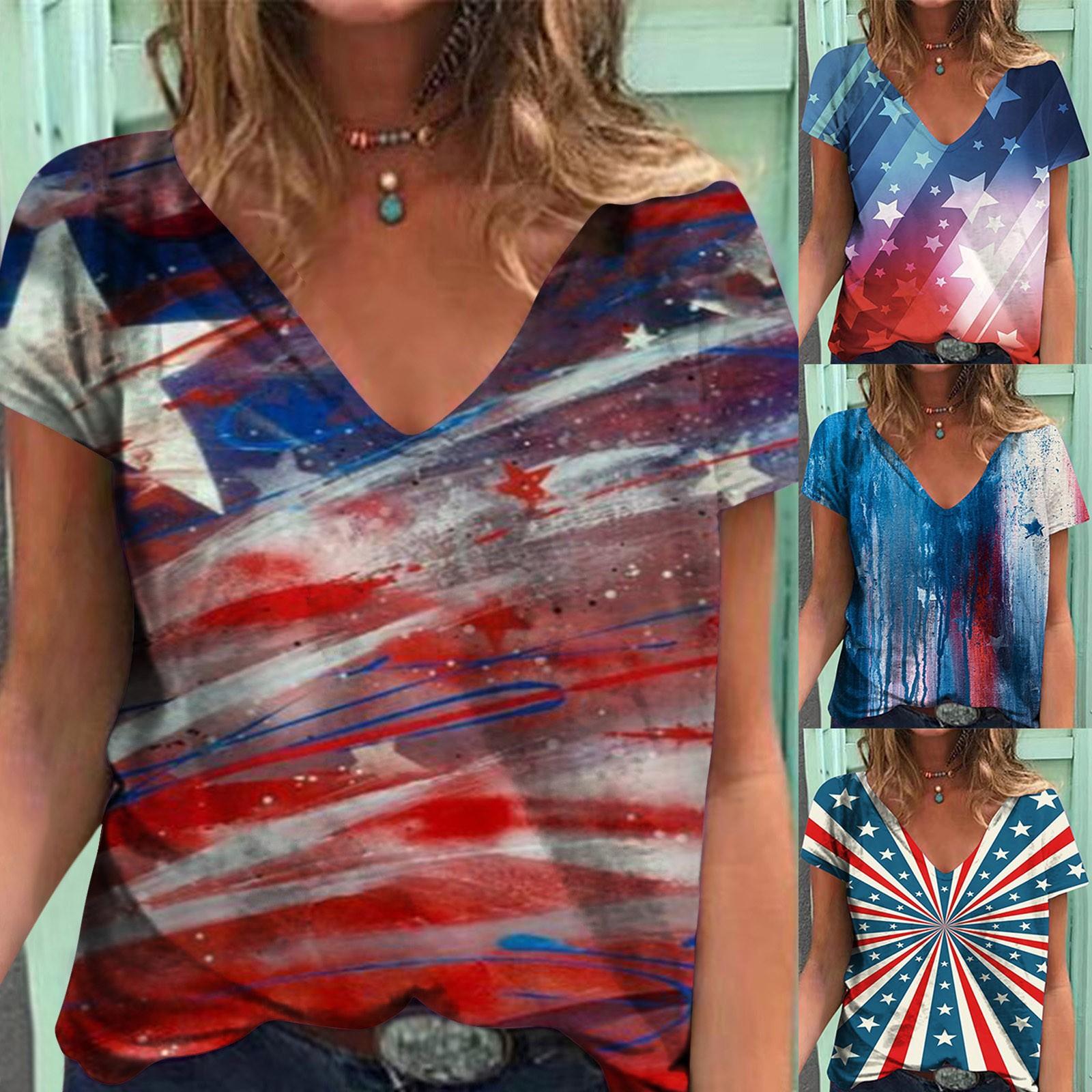 

Модна жіноча літня повсякденна футболка з V-подібним вирізом і коротким рукавом. XL темно-синього кольору