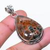 Natural Mud Crack Fossil Gemstone 925 Sterling Silver Jewelry Pendant 1.89" AP-14847