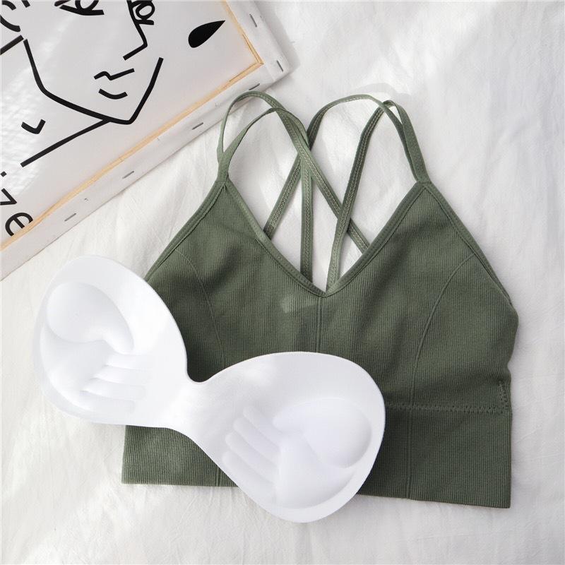 Sutiã esportivo feminino cropped respirável anti-suor sem costura top fitness sutiã de ioga top cropped à prova de choque push up top de treino de academia para meninas