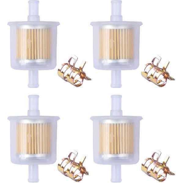 Universal Gas Inline Fuel Filters with Magnet for Motorcycle ATV Quad Go Karts Accessories 3/16 Inch (Pack of 10)