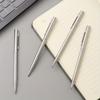 4pcs Fashion Silvery Ballpoint Pen, Mini Pocket Pen Set,Medium Tip,Rotatable Design-School Stationery,Cute Office Supplies