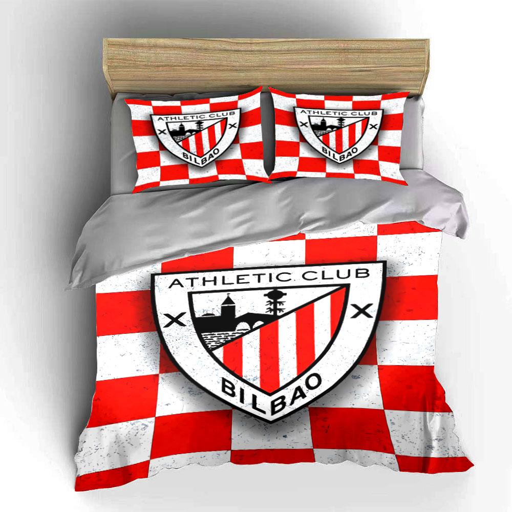Set Biancheria da Letto Athletic Club Bilbao Set Biancheria Copripiumino Set Copripiumino Federe (1 * Copripiumino 2 * Federe, senza piumino)