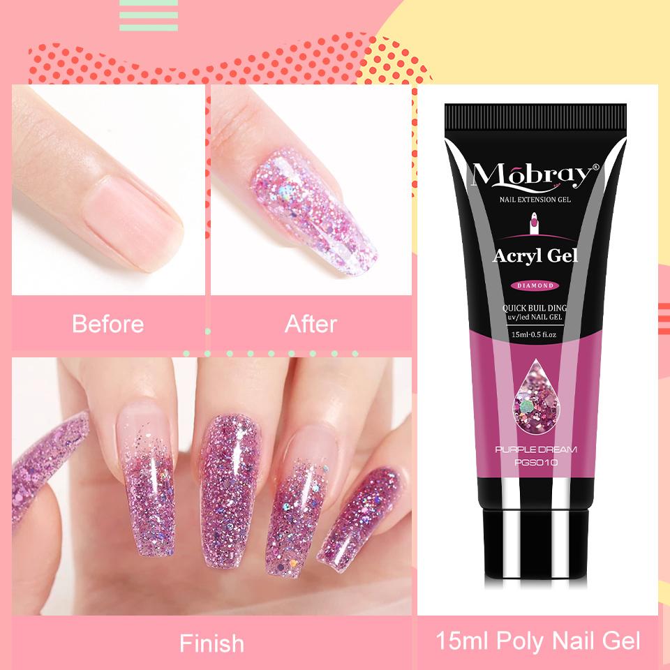 Mobray Poly-Nagel-Gel-Set, Maniküre-Set, Gel-Nagelhautschieber, Fingerverlängerungsform, Nagel-Kit, alles für die schnelle Verlängerung, Maniküre-Set