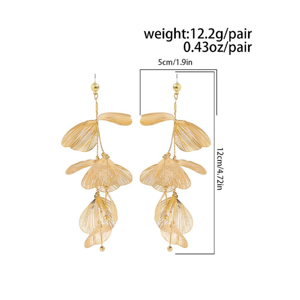 Charm-Ohrringe, lange Quasten, Halskette, Damen-Set, romantisch, elegant, Ginkgo-Blatt-Anhänger, Schmuck-Set, geometrisch, Urlaubsparty, Geschenk-Accessoires