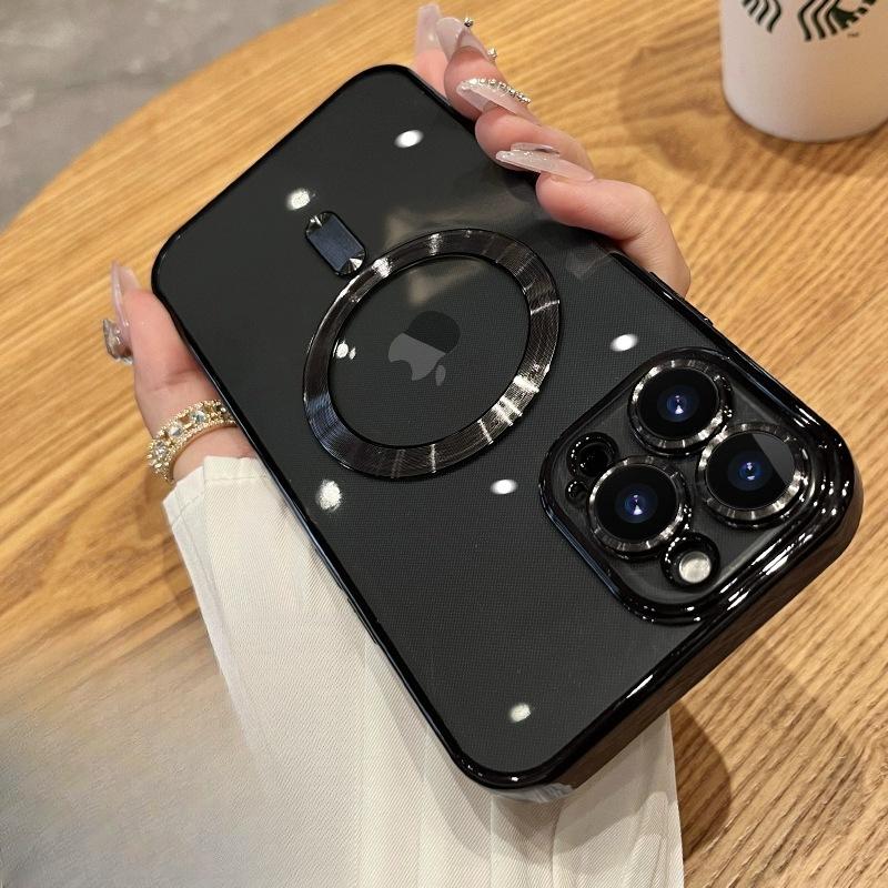 Electroplated Magnetic CD Texture Is Suitable for Apple 16promax Phone Cases with Tails and IPhone16E Soft Case Covers 15