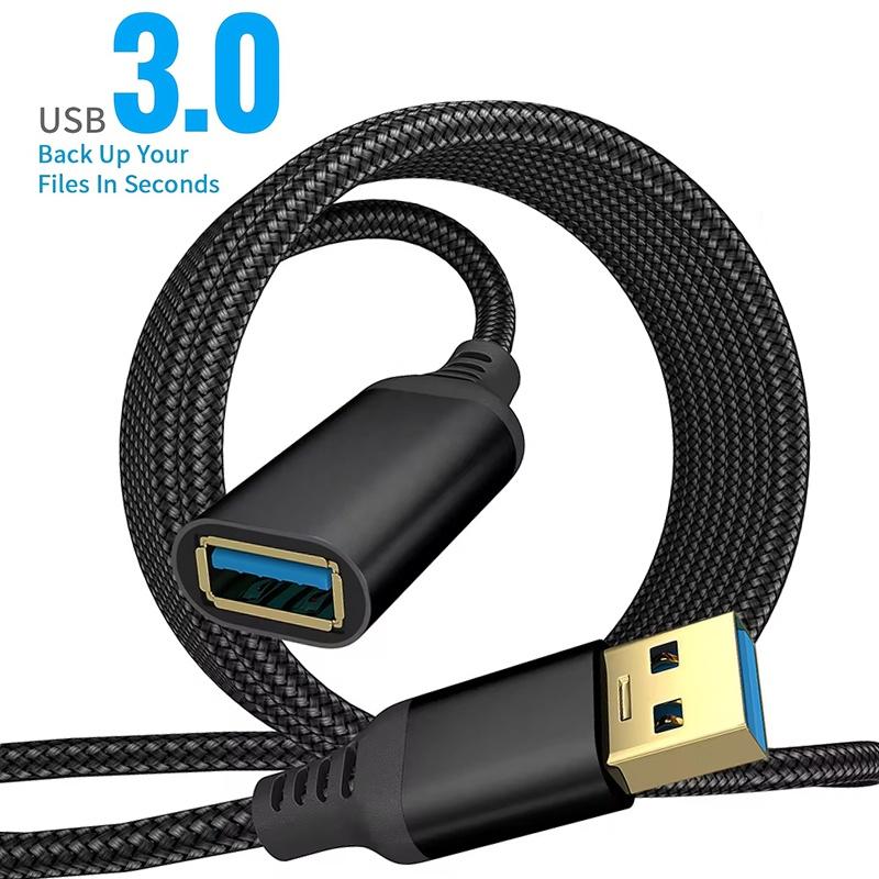 1/1.5/2/3m USB Male To Female Extender Durable Braided Jacket For PC Camera Printer TV Stable Signal Extension Office Home Data