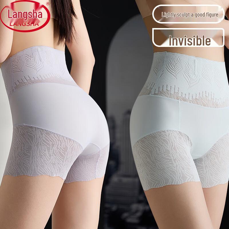 LANSWE Women s High-Waist Tummy Control Shapewear Shorts XL фиолетовый