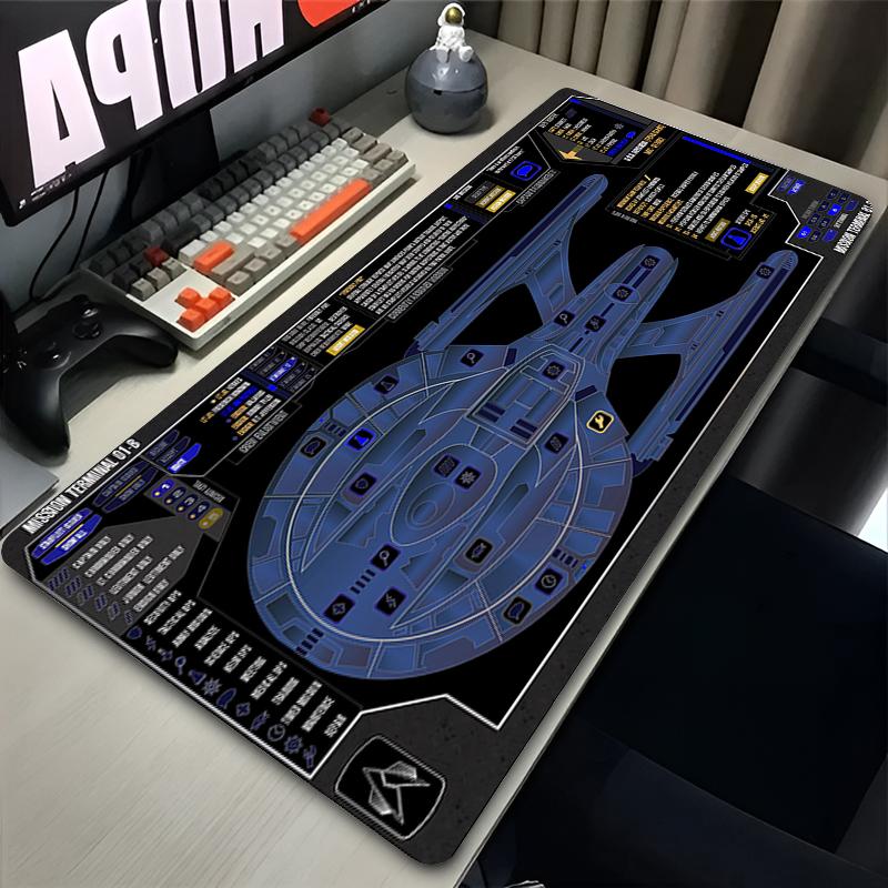 Portable Mouse Pad Office PC Gaming Nonslip Extended Desk Mat Computer Star Trek Starship Blueprint Keyboard Pad Soft Mousepad 800x300x2mm