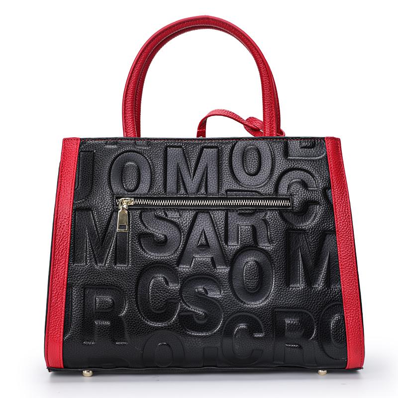Aidrani  New Fashion Letter Printed Women's Bag Large Capacity High Quality Cowhide Portable Handbag