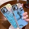 Smiling Face Case For Xiaomi Mi 11 Lite 5G NE 13T PRO 14T Redmi A5 A1 A2 9A Poco C71 Shockproof Hard Back Cover Line Art Sketch