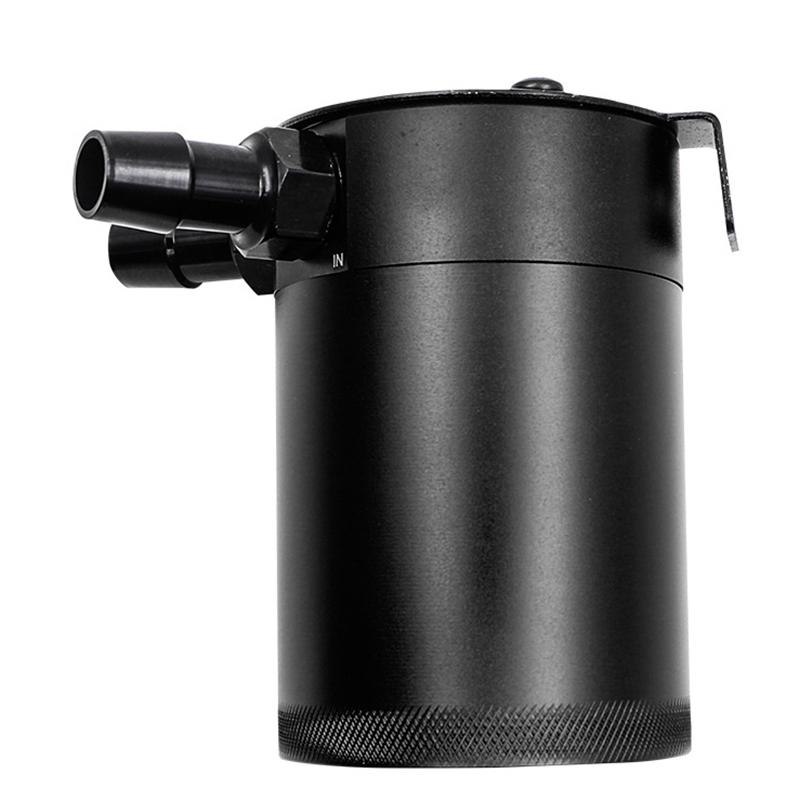 

Универсальный маслоуловитель 300 мл Компактный с перегородками 2-портовый Алюминиевый резервуар Маслоуловитель Топливный бак Двухгорловый Дышащий бачок чёрный