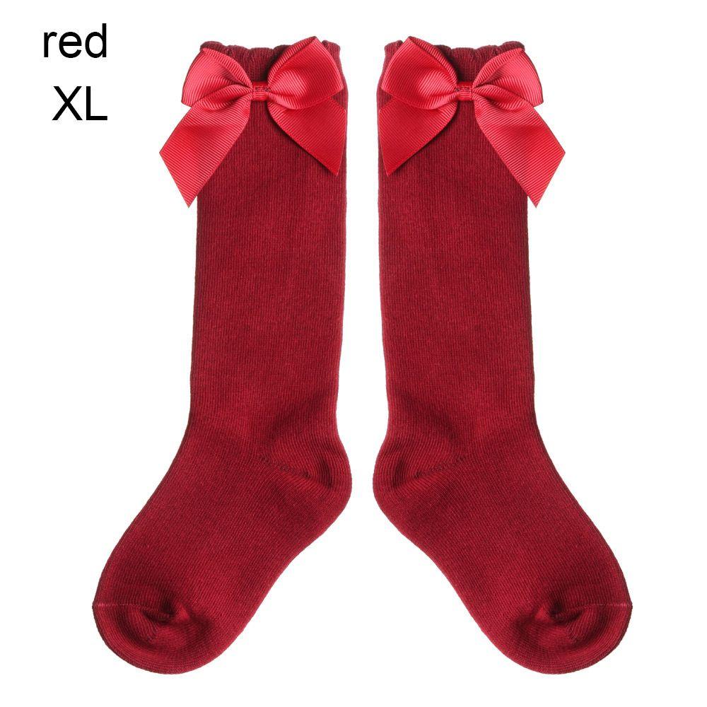 

Big Bow Girls Autumn Winter High Long Sock Baby Toddlers Socks Cotton Floor Socks XL червоний