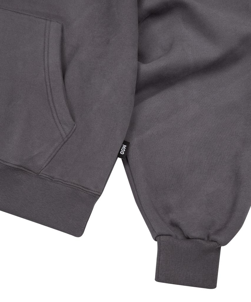 Peach Skin Balloon Over Hoodie - Charcoal