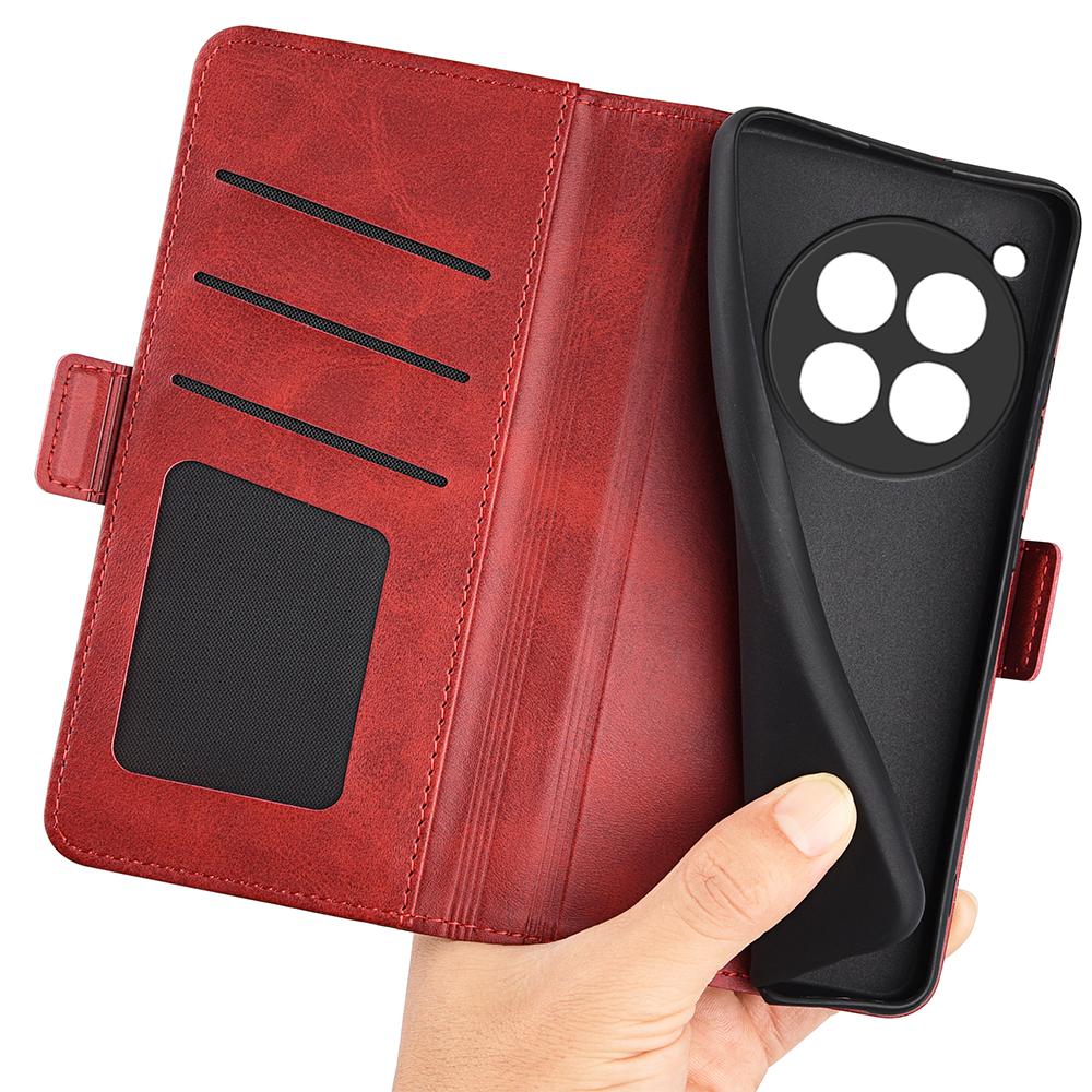 For OnePlus 12R 5G/Ace 3 5G Case Dual Magnetic Clasp Leather Wallet Cover