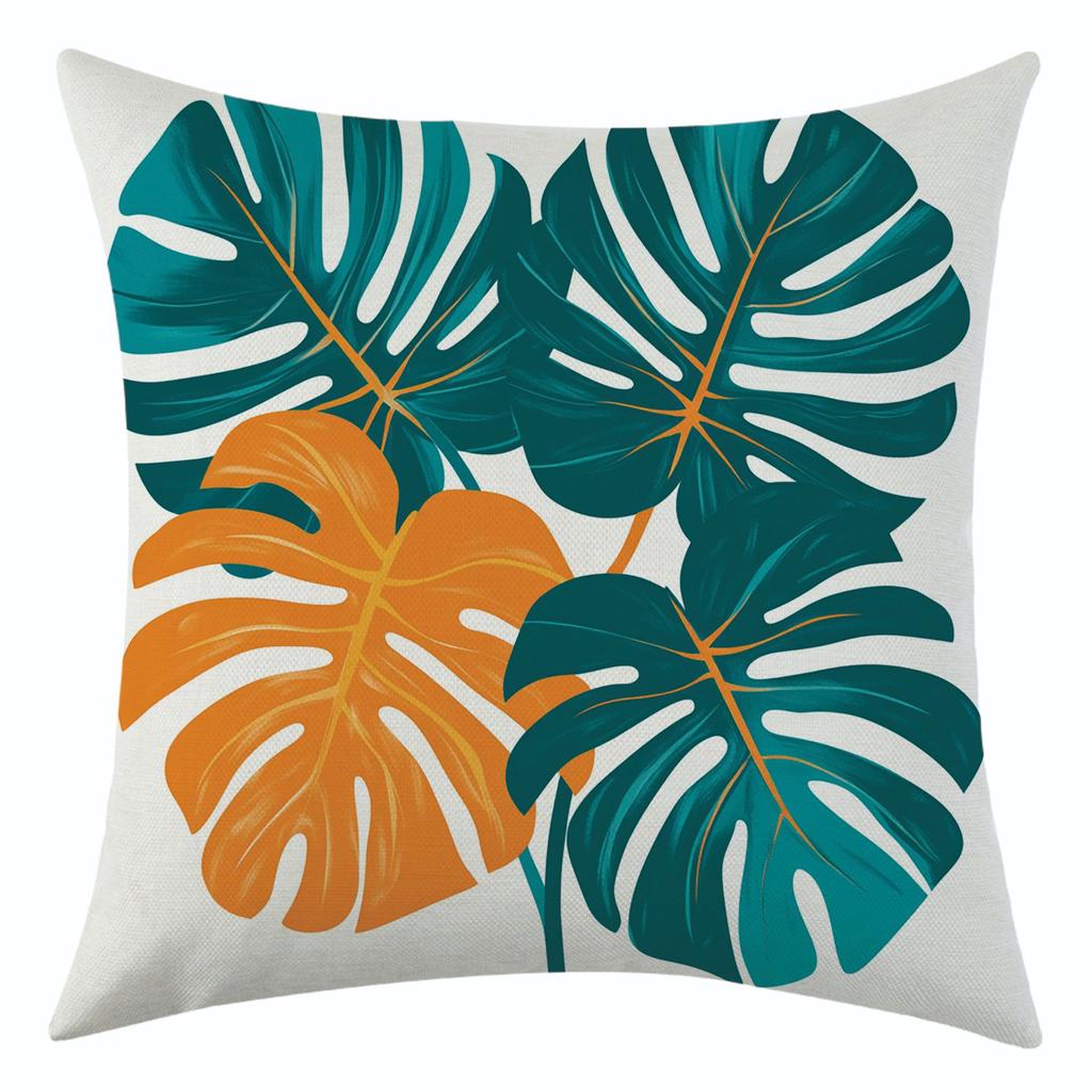 New Green Plant Leaf Art Pillow Cover Holiday Decoration Car Cushion Cover