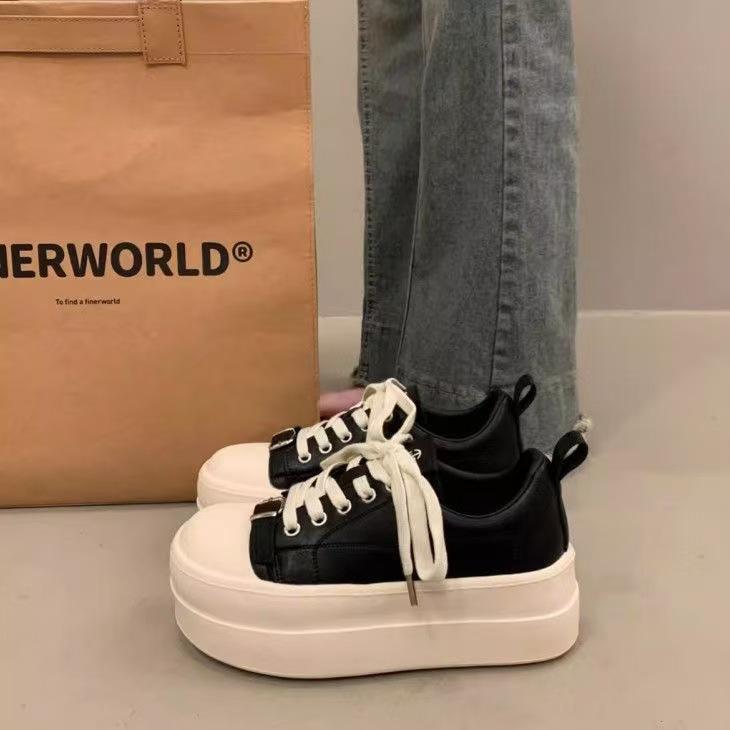 

There are clouds on the tree, retro thick-soled models, new spring and autumn small man height-increasing low-top board shoes 35【foot length 22.5cm】 чёрный