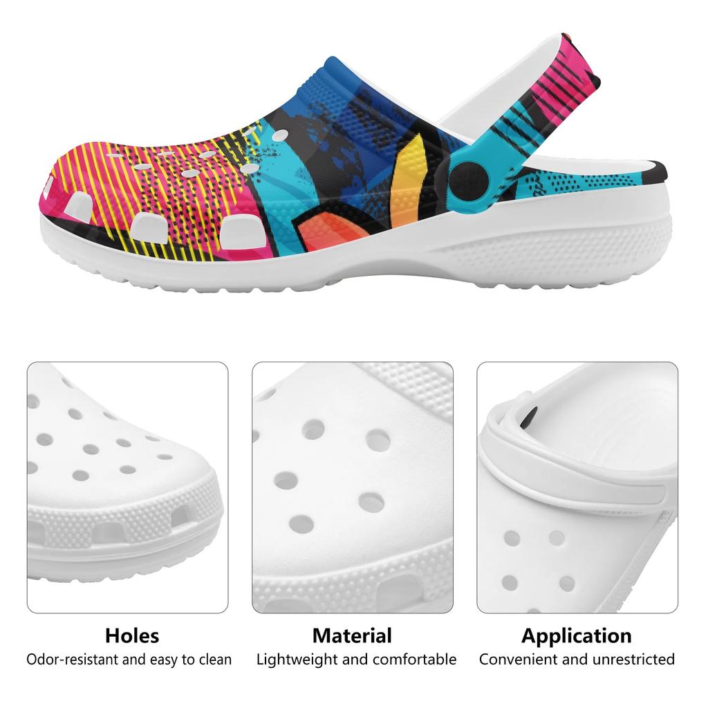 Lightweight Printed EVA Clogs for Men Women Breathable Slip On Garden Shoes Beach Pool Home Bathroom Summer Slippers Beach Wear