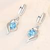 Argento Sterling 925 Nuovi Gioielli Moda Donna Alta Qualità Cristallo Zircone Blu Rosa Bianco Viola Orecchini Vendita Calda