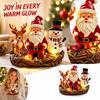 Resin Christmas Santa Snowman Figurines with Lights, Festive Tabletop Decor