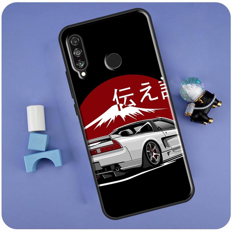 Sports Car JDM Drift Case For Huawei P30 P20 P40 Lite Nova 11 Pro 3i 8i 11i 9 10 SE 5T Y60 Y61 Y70 Y90 Y91 Cover