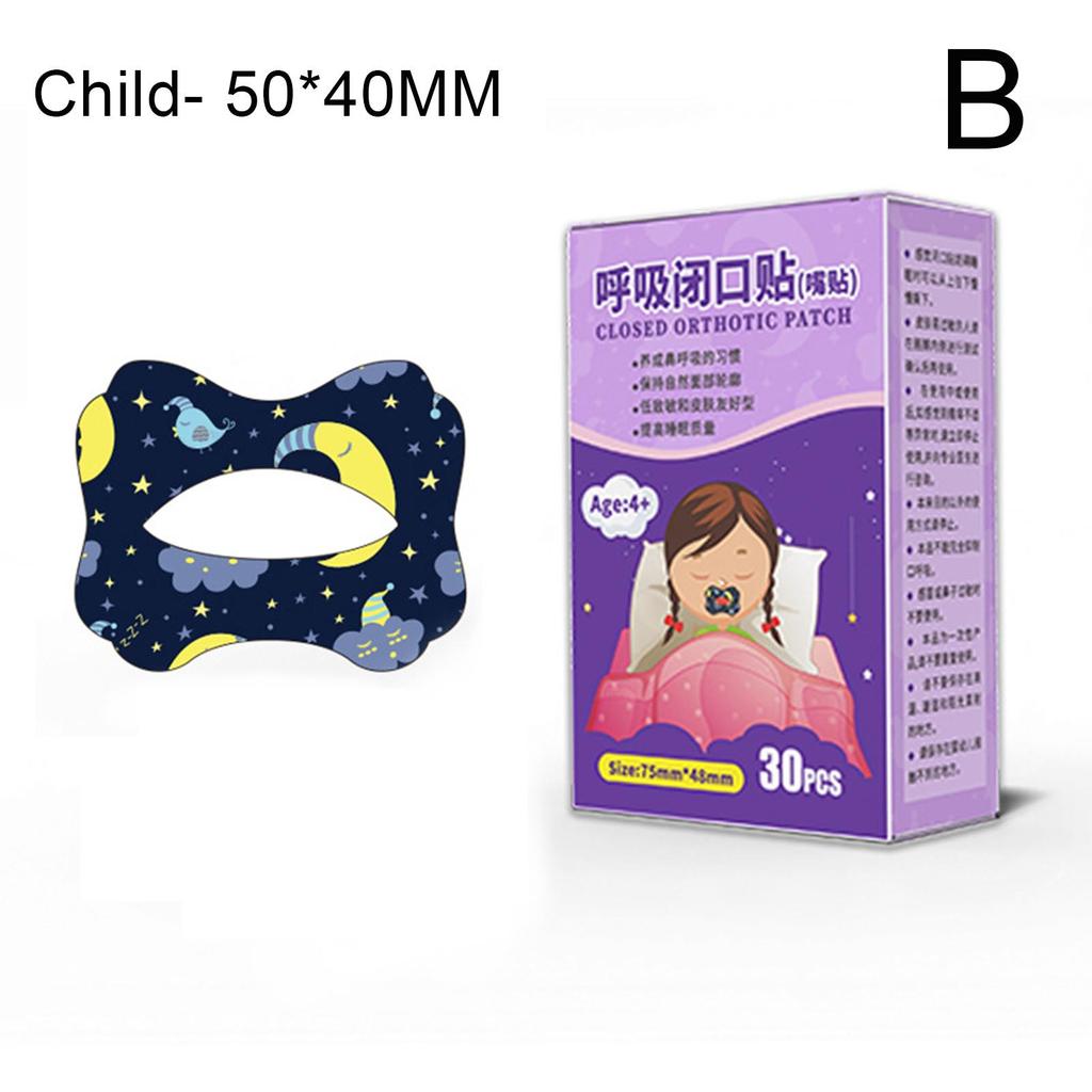 30 Piezas/Caja Pegatinas Bucales Antirronquidos para Niños Adultos Sueño Nocturno Labio Anti-Nariz Parches de Respiración Libre Ortótico de Boca Cerrada