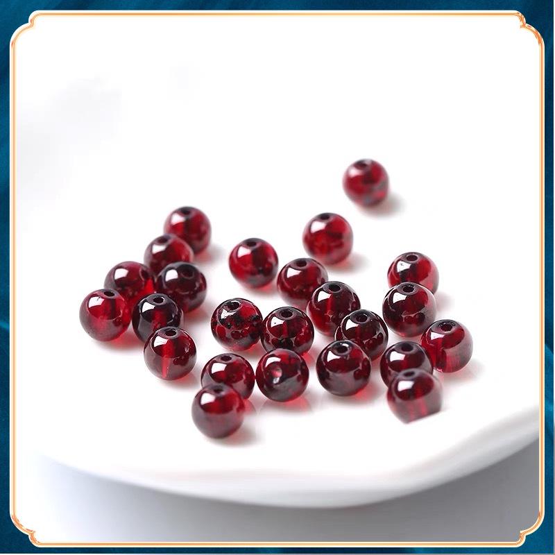 8A Weinrote Granat-Kristallperlen für selbstgemachten Schmuck, Armbänder und Halsketten