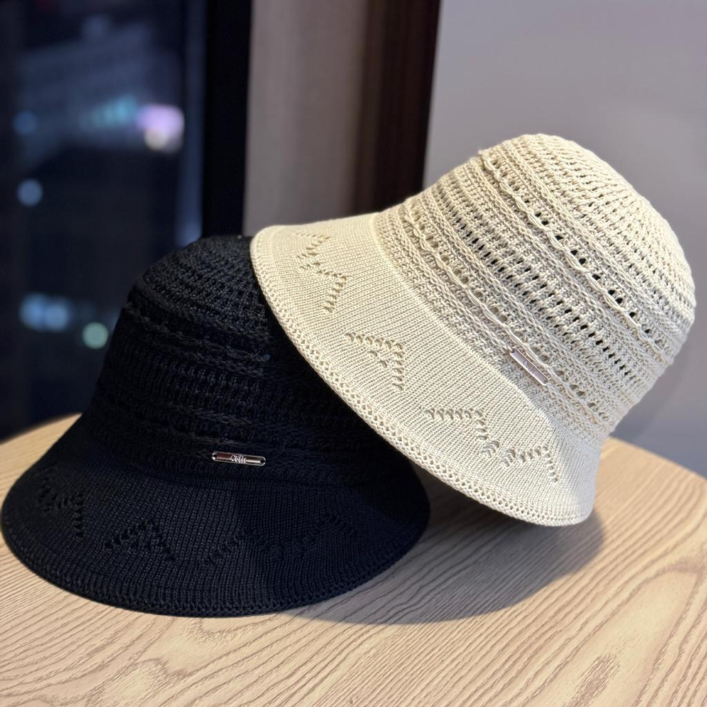 Knitted Hollow Fisherman's Hat Children's Spring and Summer New Breathable Sunshade Sunscreen Hat Hand-woven Basin Hat