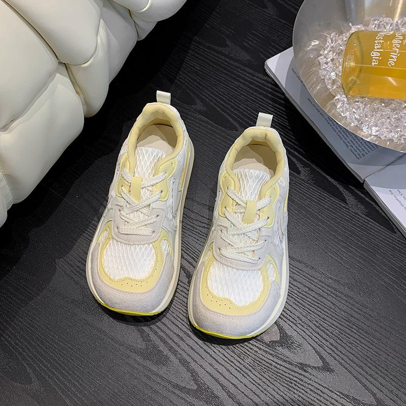 

Универсальные легкие кроссовки с мягкой подошвой для женщин 2025 новая летняя сетчатая дышащая повседневная спортивная обувь кроссовки Форреста Гампа для женщин 40 жёлтый