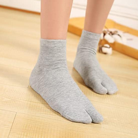 WIOIW Tabi for Casual and Set of 6 Women's Two-Toe Socks, Cotton, Sports, Wear, Commuting, School,