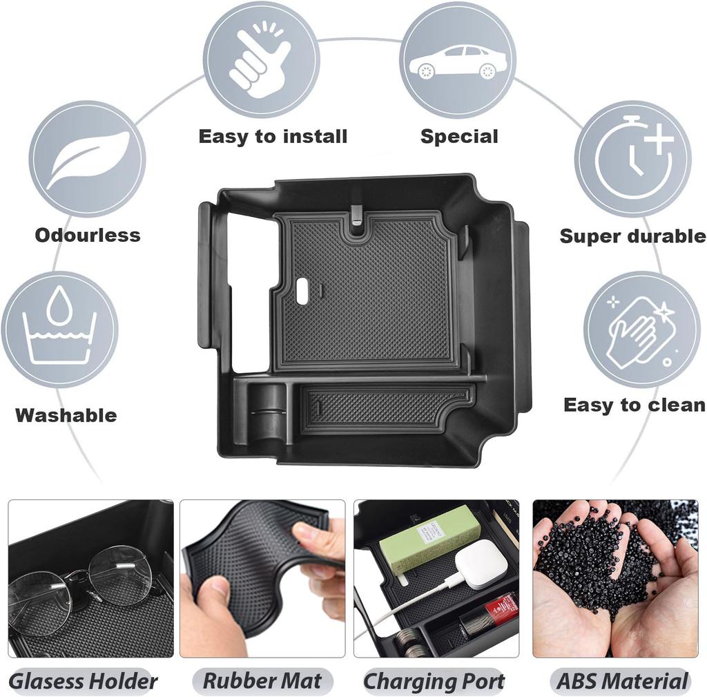 Sixthsmoy For 2025 Acura MDX Center Console Organizer Tray Armrest Storage Box Secondary Interior Car Box Organizer Accessories