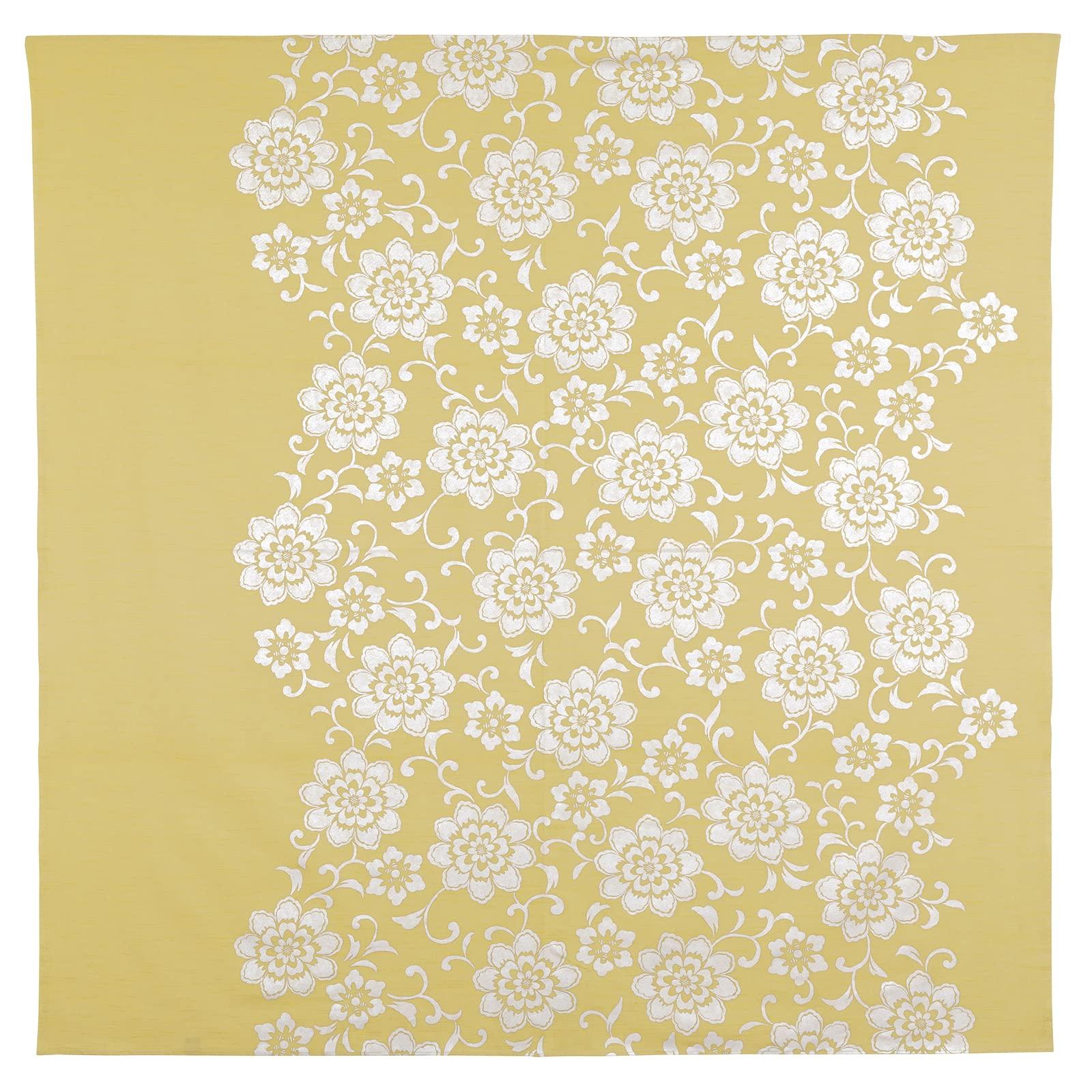 

Musubi Furoshiki 150 Kimono Wrap Flower Arabesque Mustard 150cm Cotton