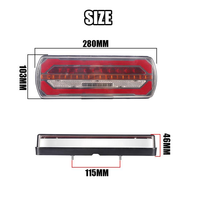 Left Right LED Combination Reflector Tail Light White Red Amber Turn Signal Reverse Brake Light 12V 24V For Trailer Truck Pickup