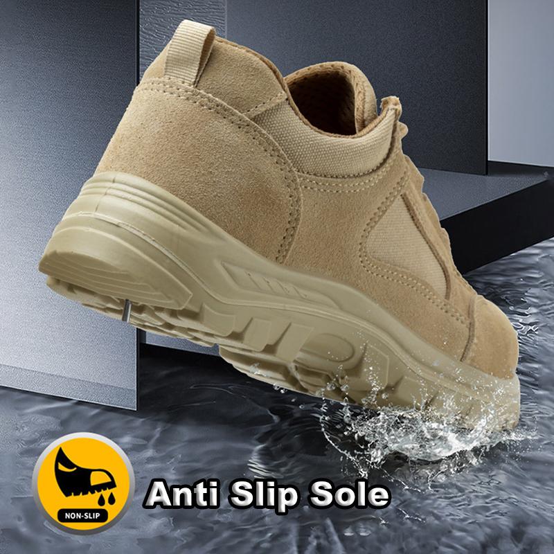 Oulylan Male Anti Puncture Safety Boots Steel Toe Anti Smash Work Shoes Wear Resistant Breathable Labor Footwear Size 38 To 45