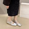 French small leather shoes women's summer 2025 new thick heel gentle wind with skirt ballet square head Mary Jane single shoes