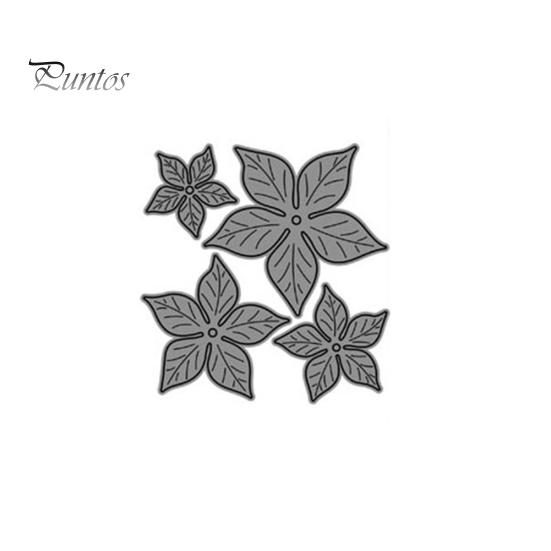 

Пуансеттия цветок металлический трафарет DIY скрапбук тиснение бумажные карты трафарет серебряный