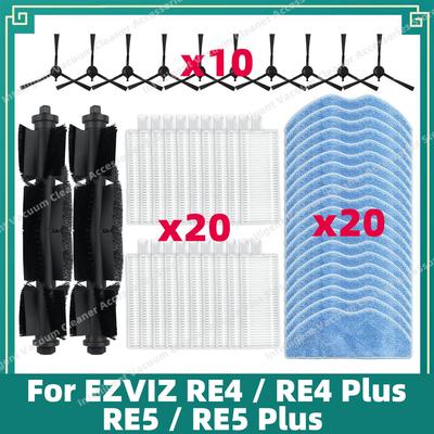 Kompatibel für EZVIZ RE4 / RE4 Plus / RE5 / RE5 Plus Haupt-Seitenbürste Mopptuch Hepa-Filter Zubehör Ersatzteile