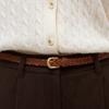 DEPOUND Classic Leather Mesh Belt (15mm) - Camel