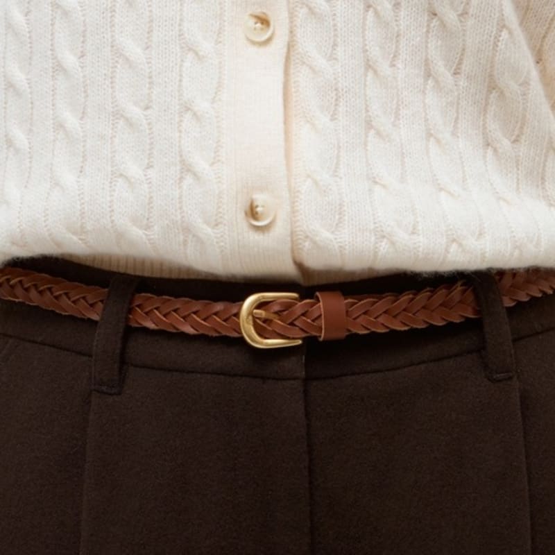 

Классический сетчатый ремень из кожи DEPOUND (15мм) - верблюд camel