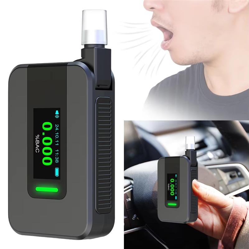 Electrochemical Alcohol Tester Voice Report Non-Contacting Electronic Breathalyzer Portable Alcohol Meter